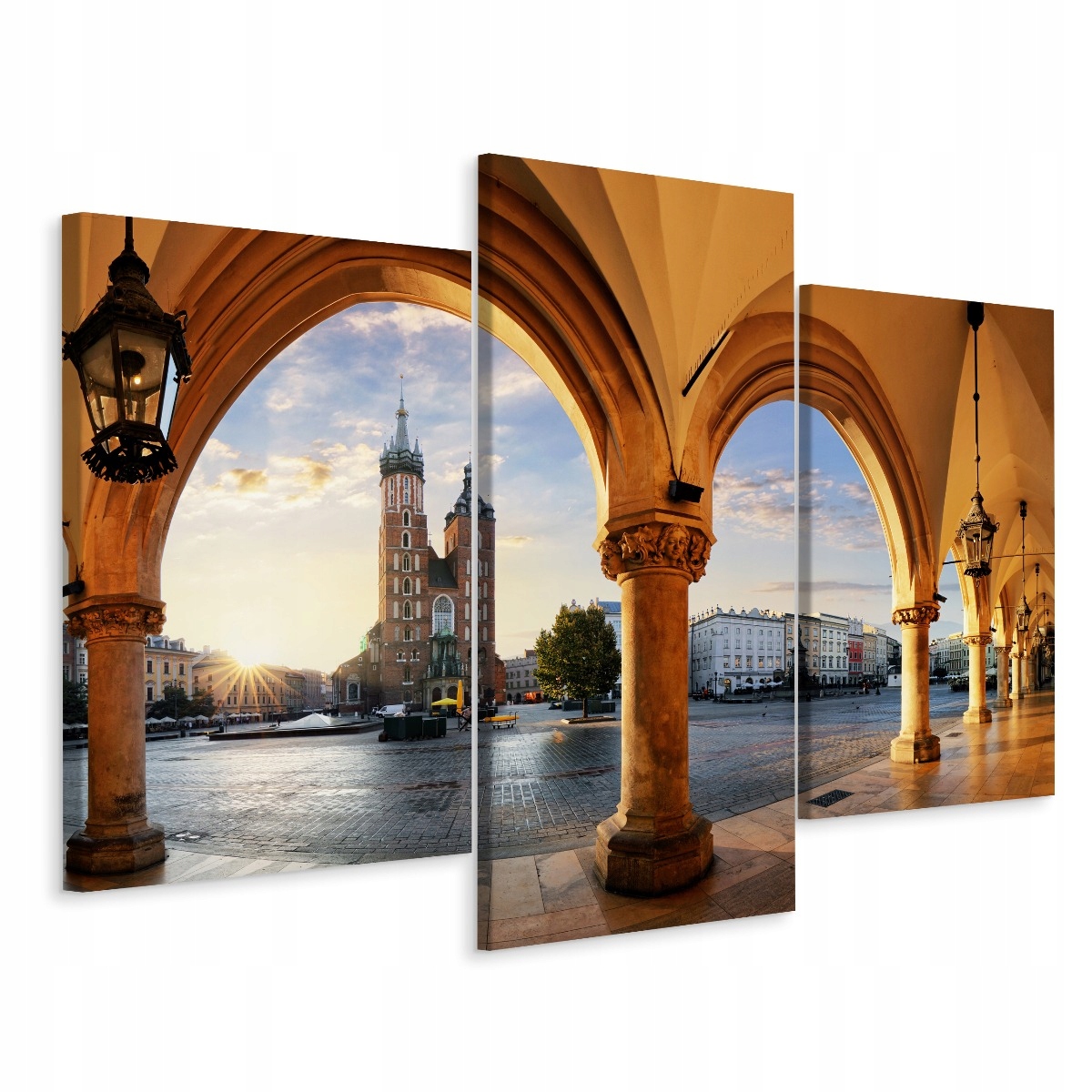 

Obraz Tryptyk Kraków Miasto Widok Efekt 3D 120x80