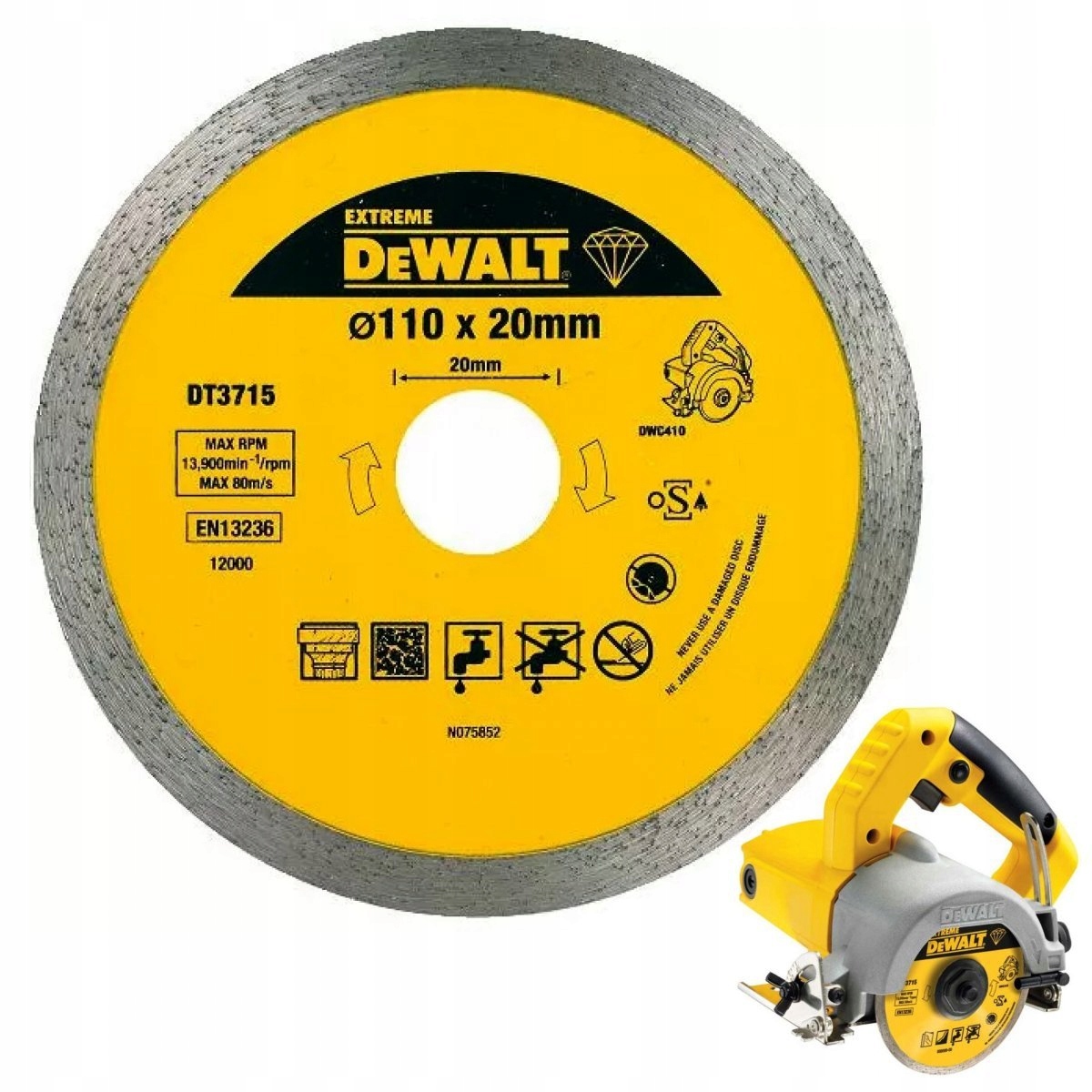 Tarcza diamentowa Dewalt DT3715 Extreme 110mm do DWC410