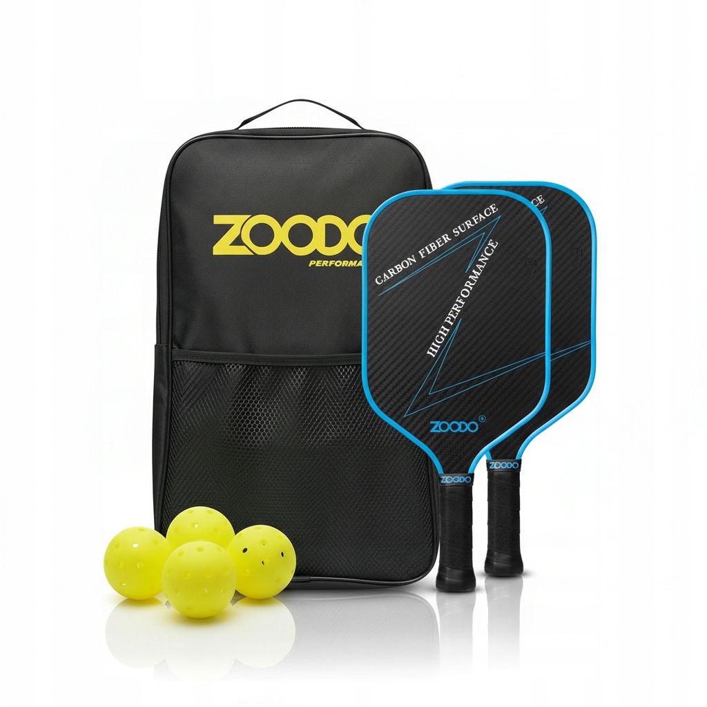Rakety do Pickleball Zoodo P9 3D carbon blue (4 míčky, taška) Usapa