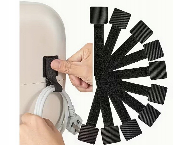 ORGANIZER NA KABLE TAŚMA RZEPOWA OPASKA DO MOCOWANIA KABLI SAMOPRZYLEPNY 10