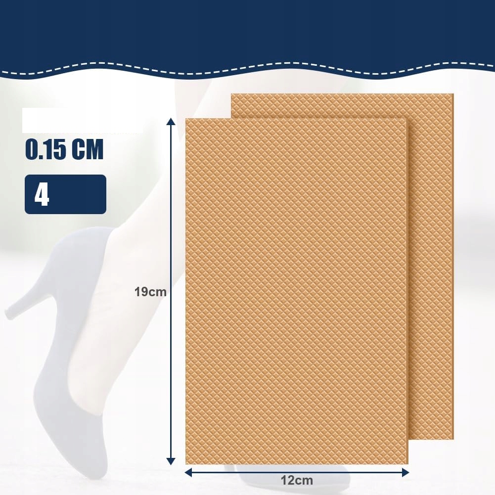 4x NAKLEJKI NA PODESZWĘ ANTYPOŚLIZGOWE PODKŁADKI POD BUTA BEŻOWE KAUCZUKOWE Typ korkowe