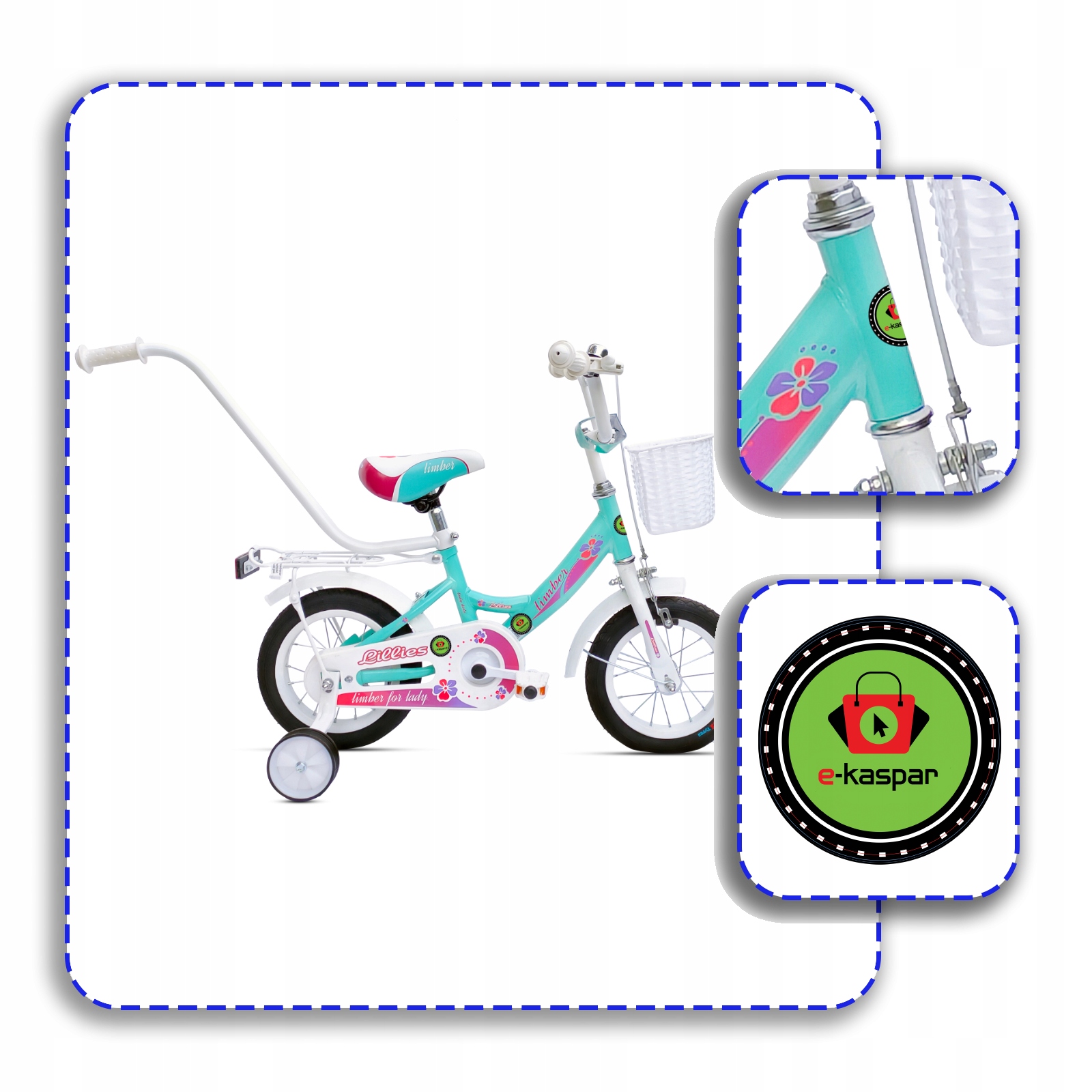 BMX Rower Dziecięcy Rowerek 12 cali + Prowadnik Wiek dziecka 2 lata +