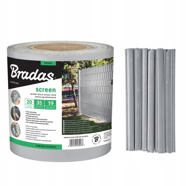 

Bradas Taśma ogrodzeniowa 19cm x 35m RAL7040