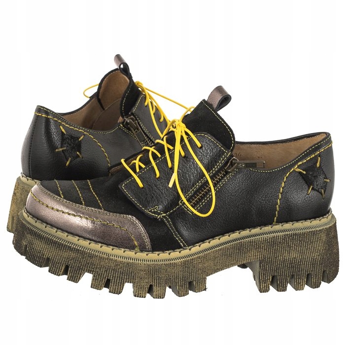 Dámské polobotky na platformě Maciejka Černé/Žluté 06177-01/00-5