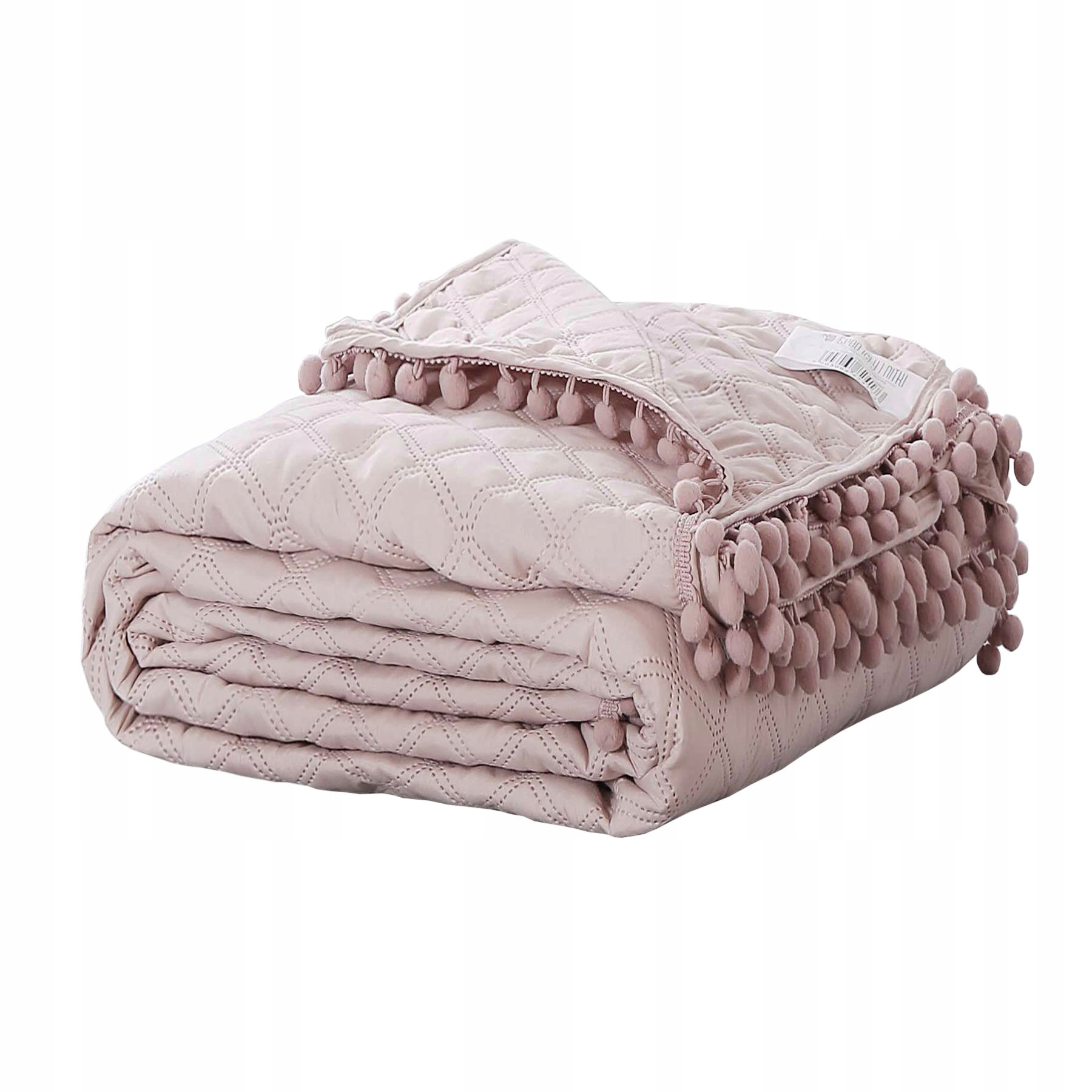 

Pudrowa Narzuta Pikowana Pompony 160X220 Pompoo