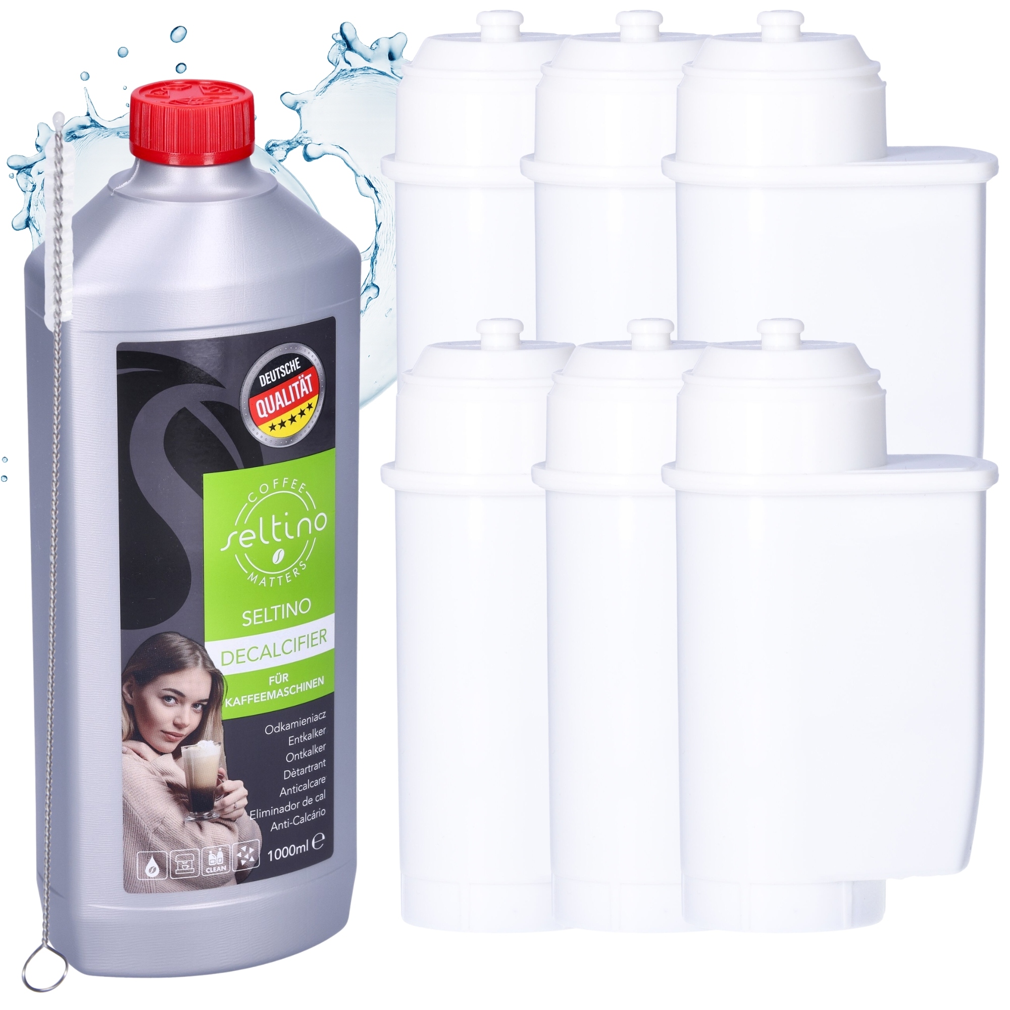 6X Filtr Wody Spitze Kraft Do Siemens EQ3 EQ5 EQ6 EQ7 EQ9 odkamieniacz 1L