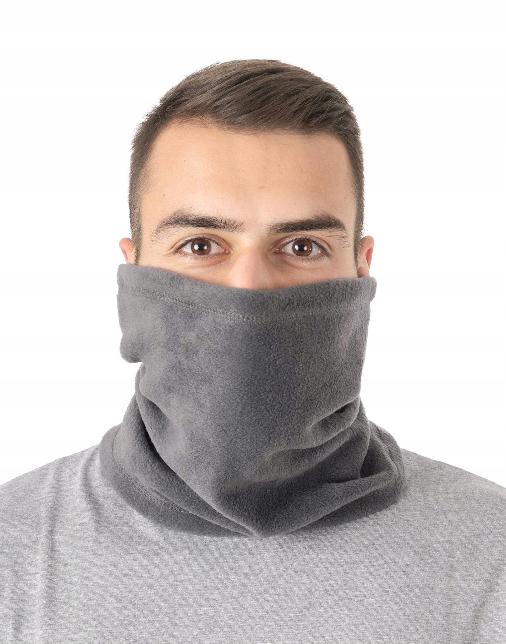 

Polarowa Czapka Szalik Komin 5w1 r S/m stalowy