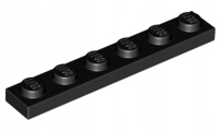 

Lego 3666 Płytka 1x6 czarna Nowa (1g)