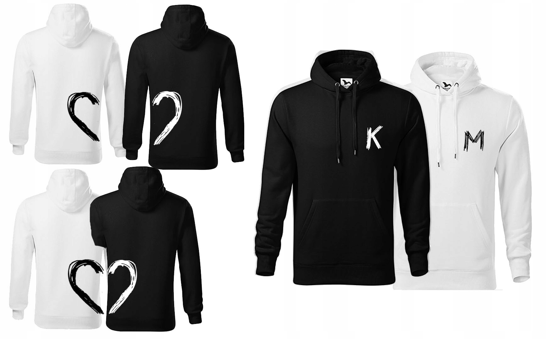 

Zestaw Walentynki Bluzy Dla Par Love Serce+inicjał