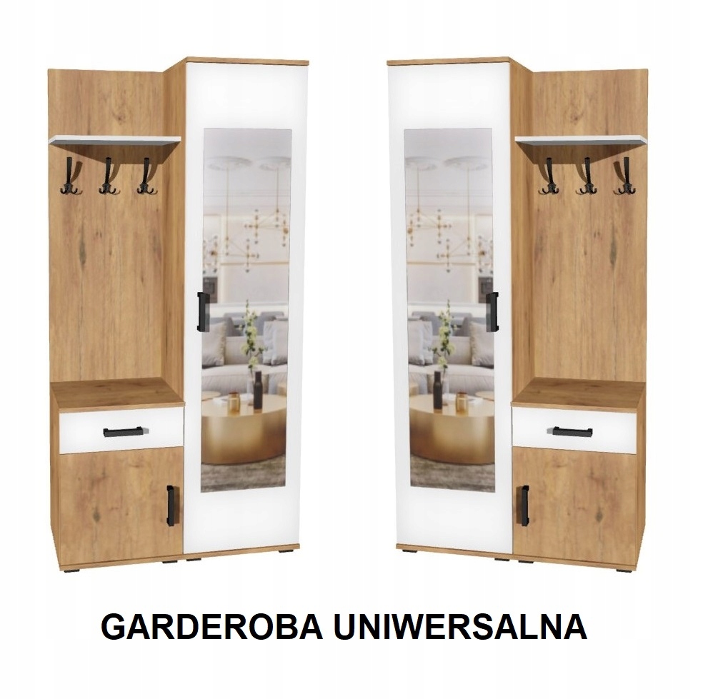 Nowoczesna garderoba VICTORIA L/P lancelot+biel Głębokość mebla 40 cm