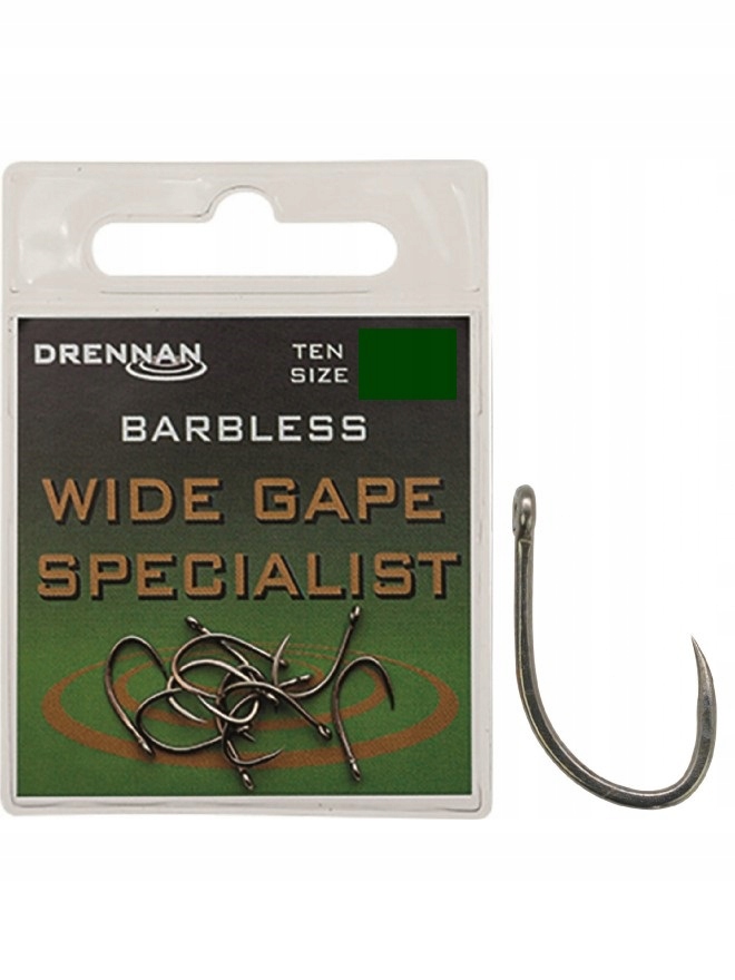 Drennan Haki nr.12 Wide Gape Specialist bezzadziorowe 10szt.