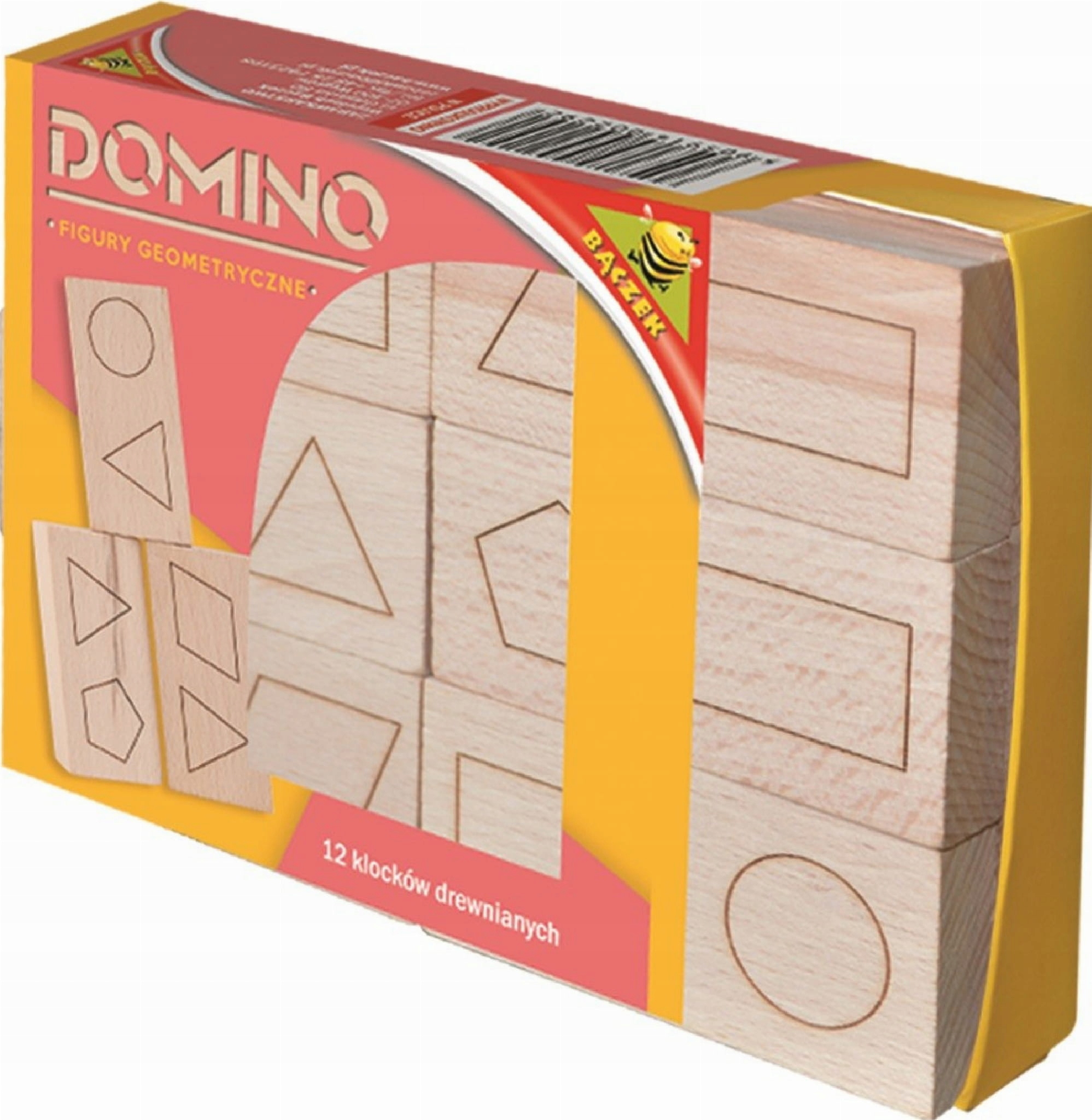 Klocki Drewniane Domino Edukacyjne Kształty