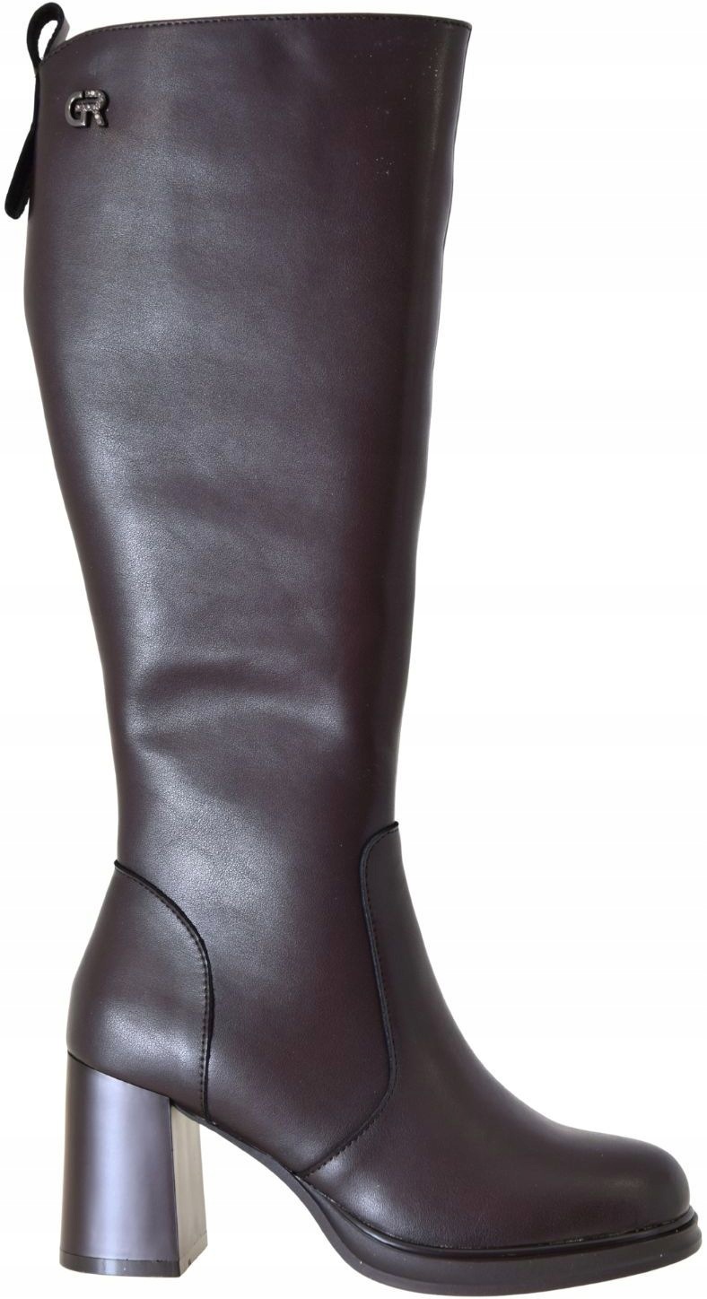 Dámské kozačky z hnědé kůže zateplené pod kolena Cambell 26-12864CHO VEL.37