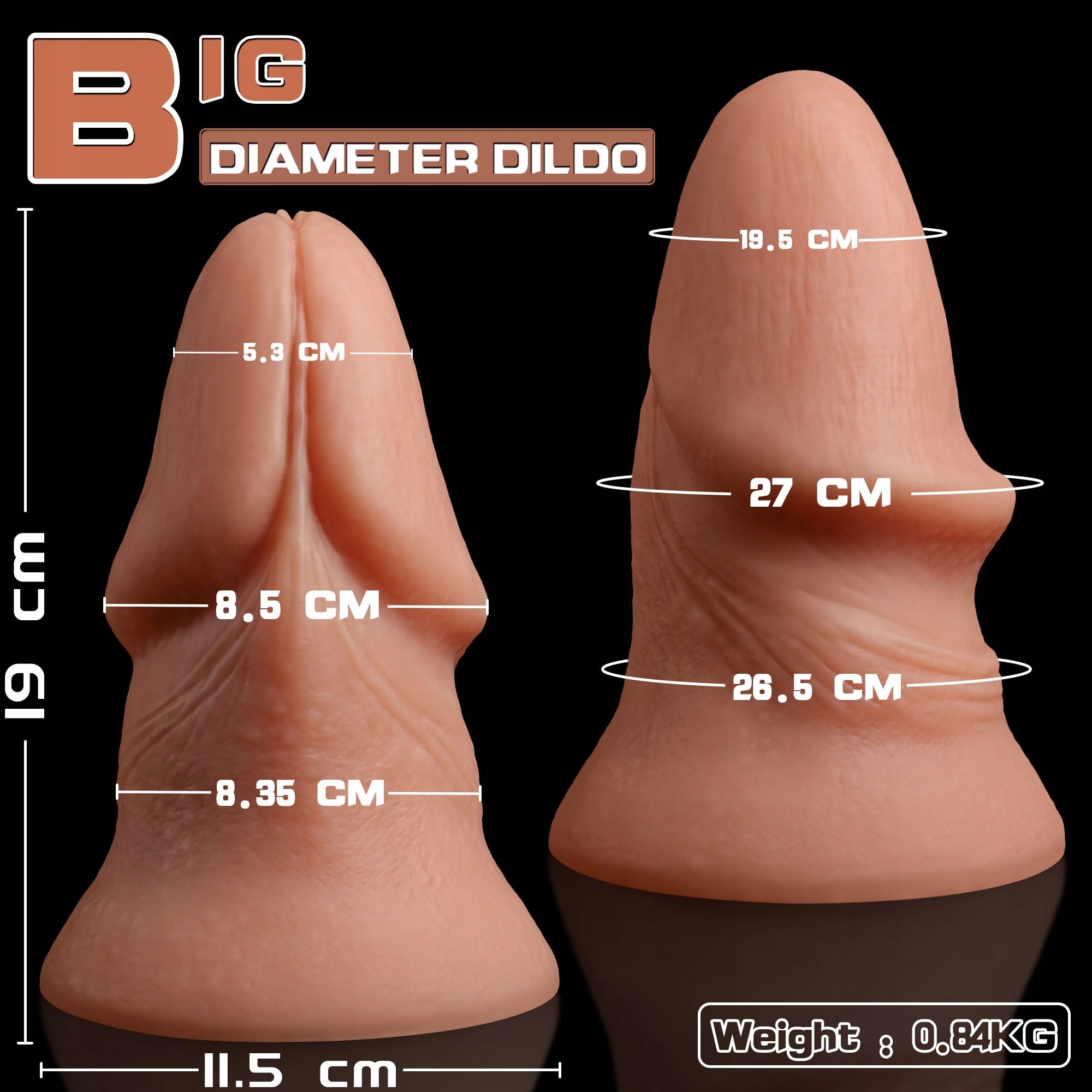 XXL DILDO Realistyczny Duży Silikonowy Z Przyssawką Dla Gejów I Lesbijek — miniatura 4