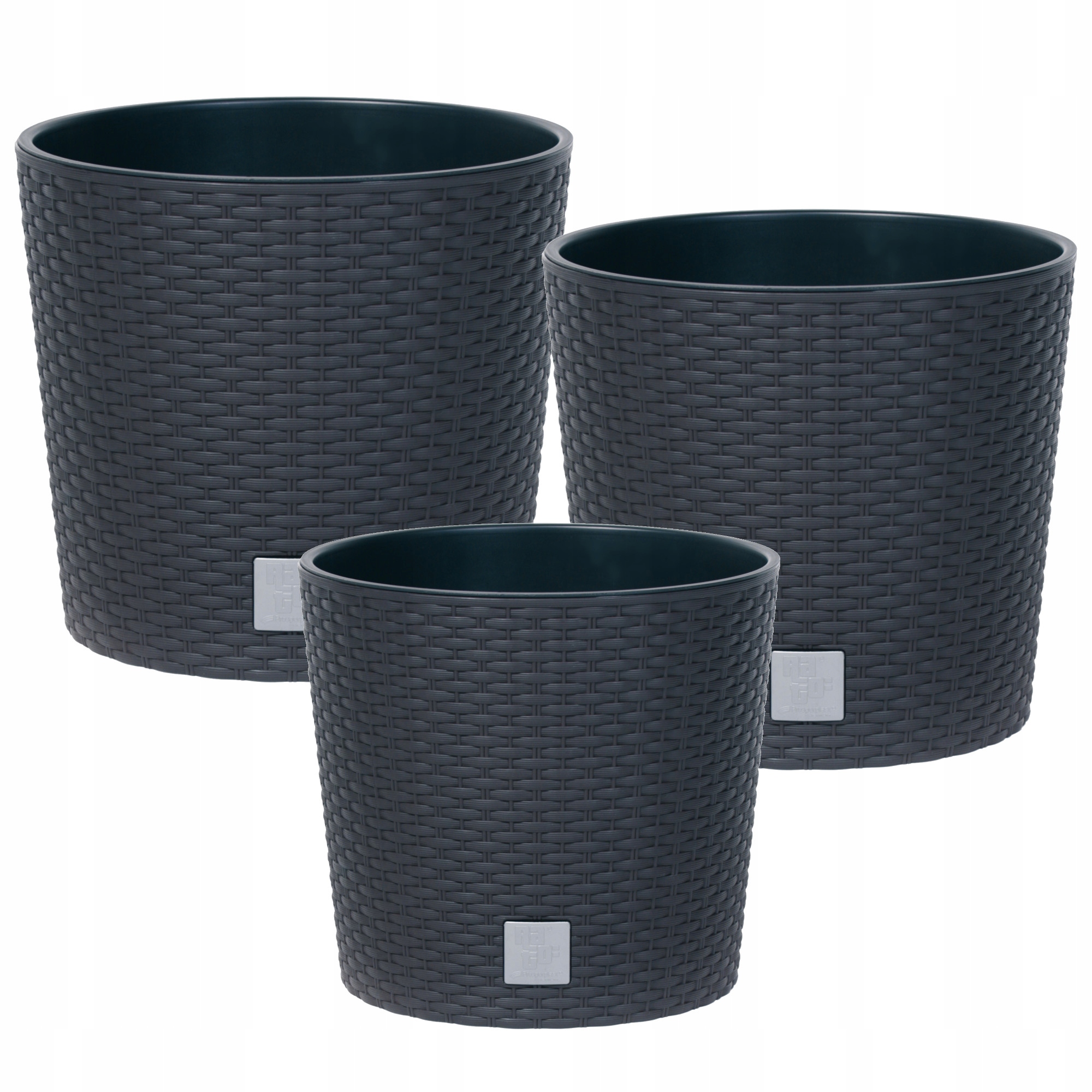 

Zestaw 3 Donic Rattan Okrągła Antracyt 22 27 37cm