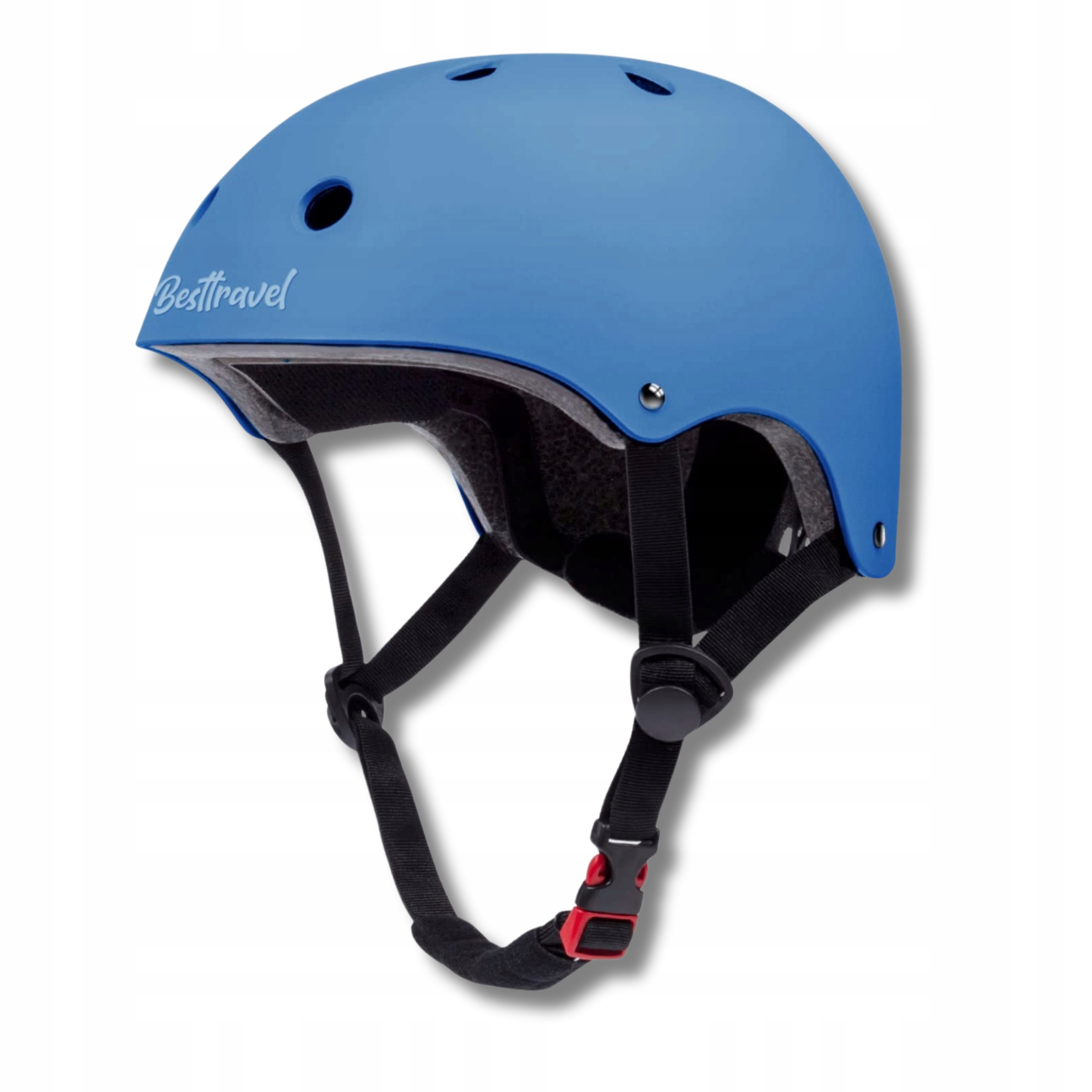 Bestravel Kask Rowerowy Rolki Dziecięcy Regulowany S 48-54cm Niebieski