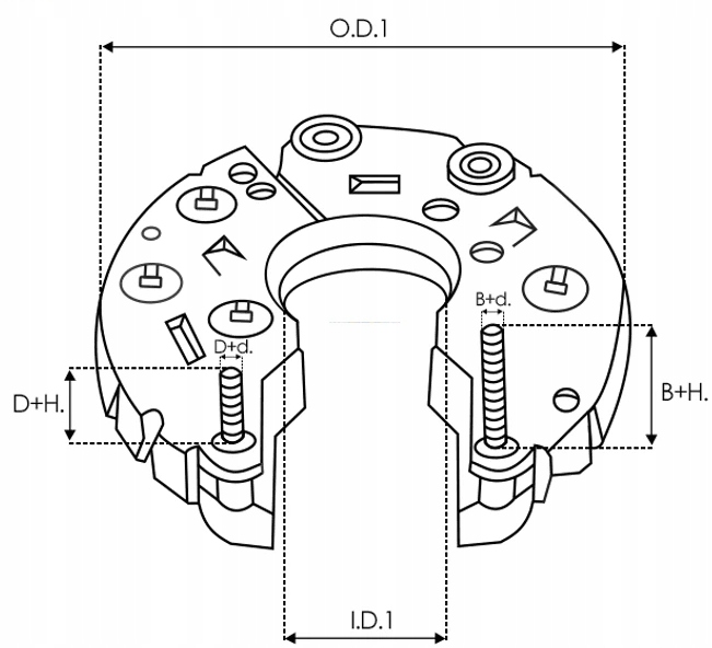 ARC5081 Prostownik alternatora Mitsubishi Numer katalogowy części ARC5081