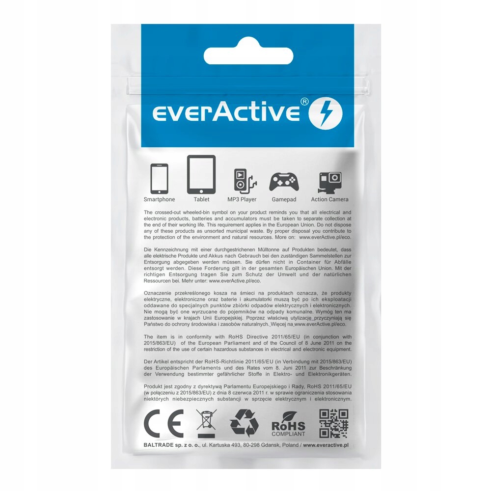 Ładowarka sieciowa everActive GaN SC-330Q z gniazdem Usb QC3.0 oraz Usb-c P
