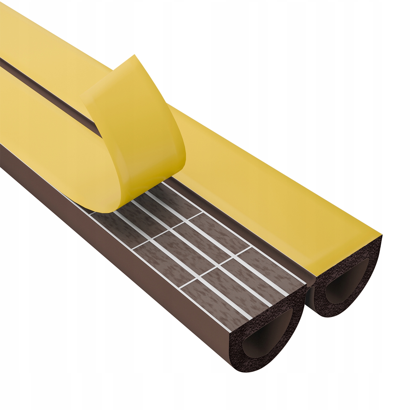 Samolepiace tesnenie na dvere okien, tlmiace bronz, typ D 12x10 mm, 100 m