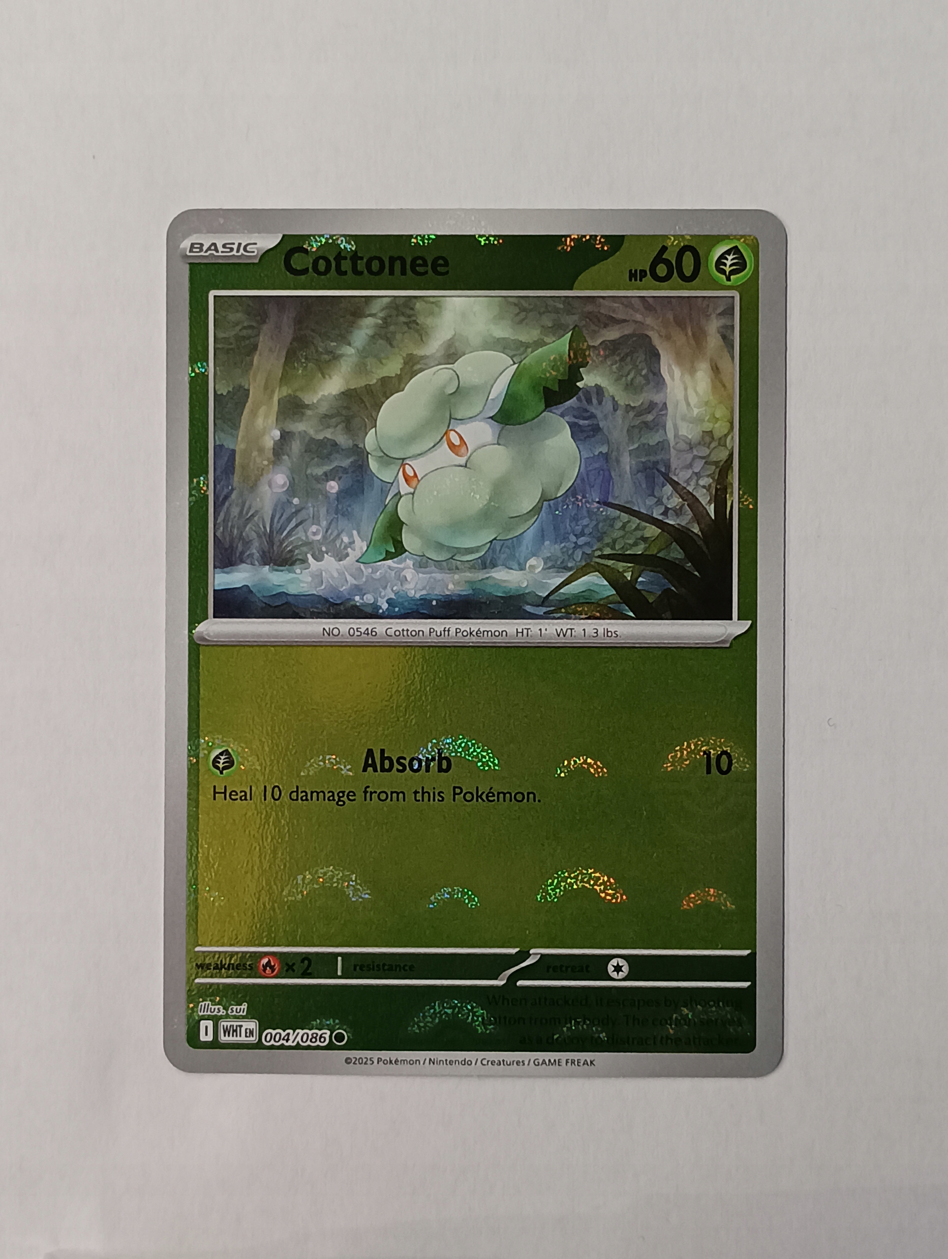 (xWHT 004) Cottonee - 004/086 - Pokeball - White Flare