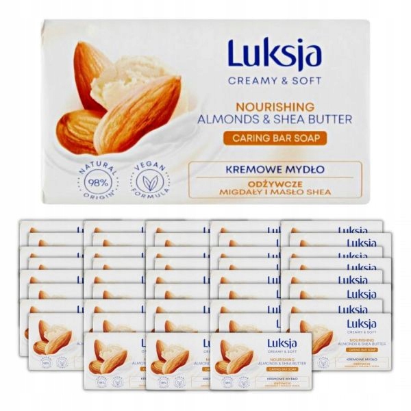 Mydło w kostce Luksja migdały i masło shea 90g x48