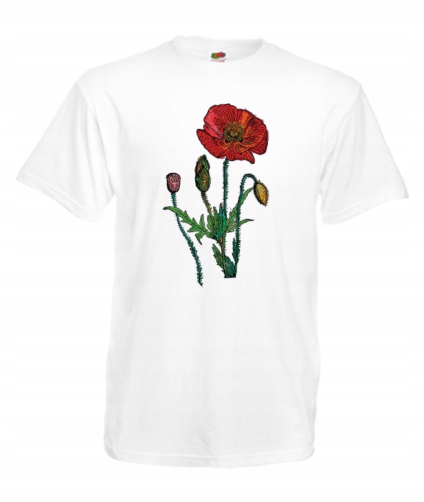 

XL Koszulka Męska Kwiaty Maki Folk Magnolia Wzor