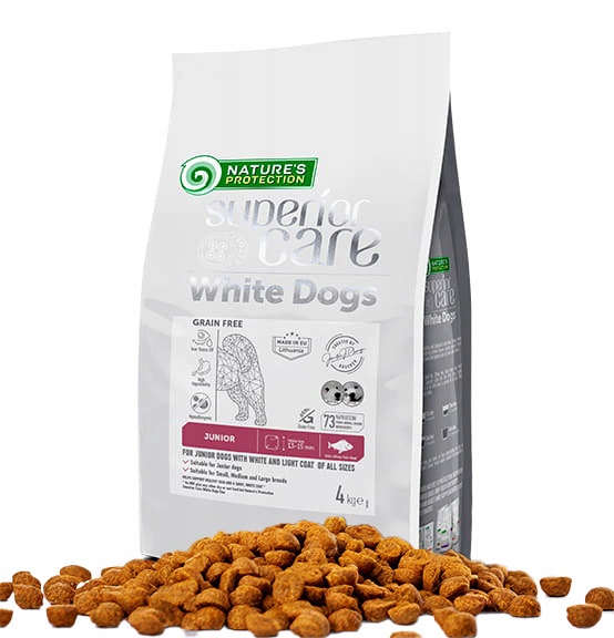 Nature's Protection White Dogs White Fish Junior Všechny Velikosti suché krmivo 4kg