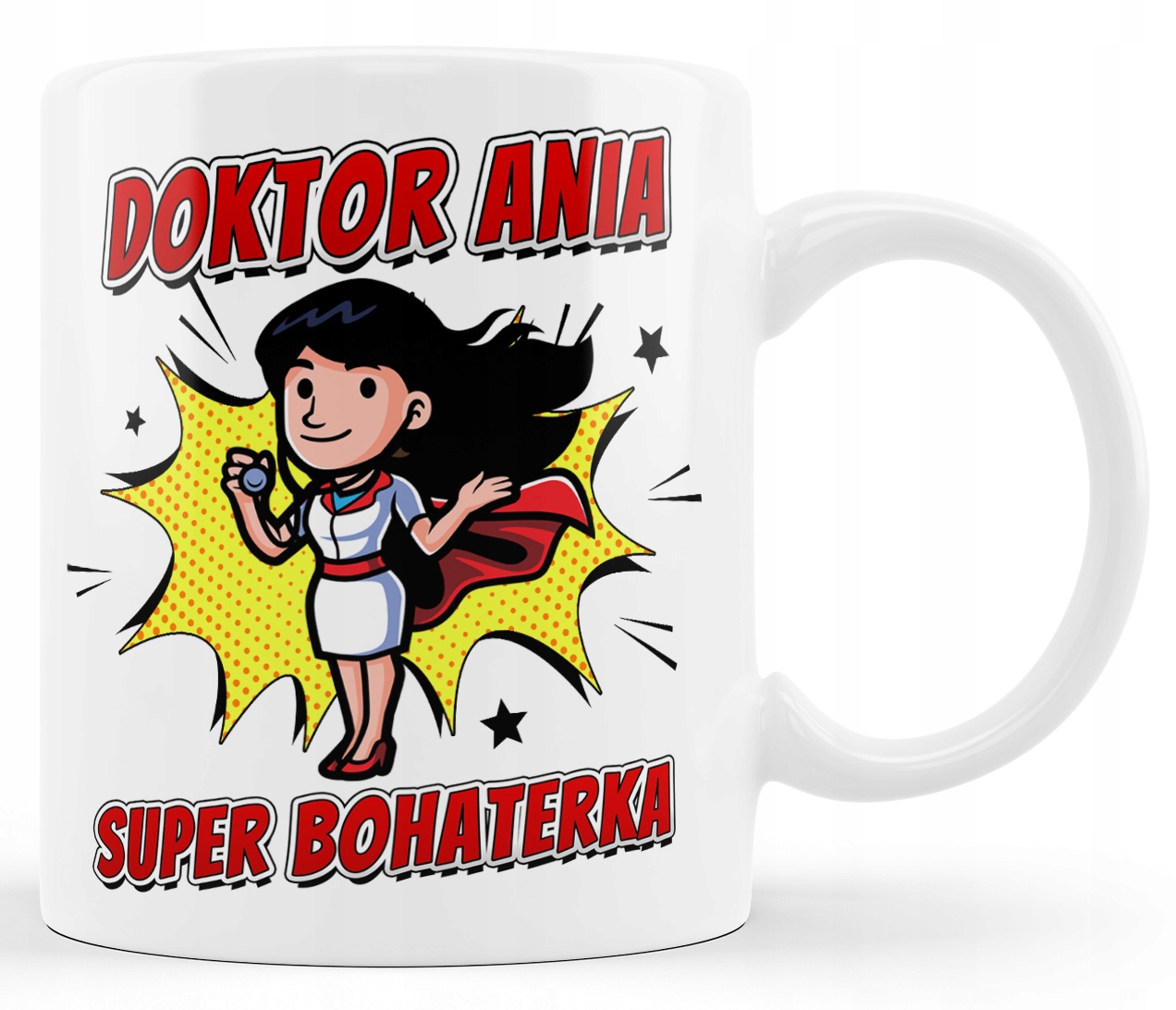

Kubek Pani Doktor Twoje Imię. Kubek Lekarza imię