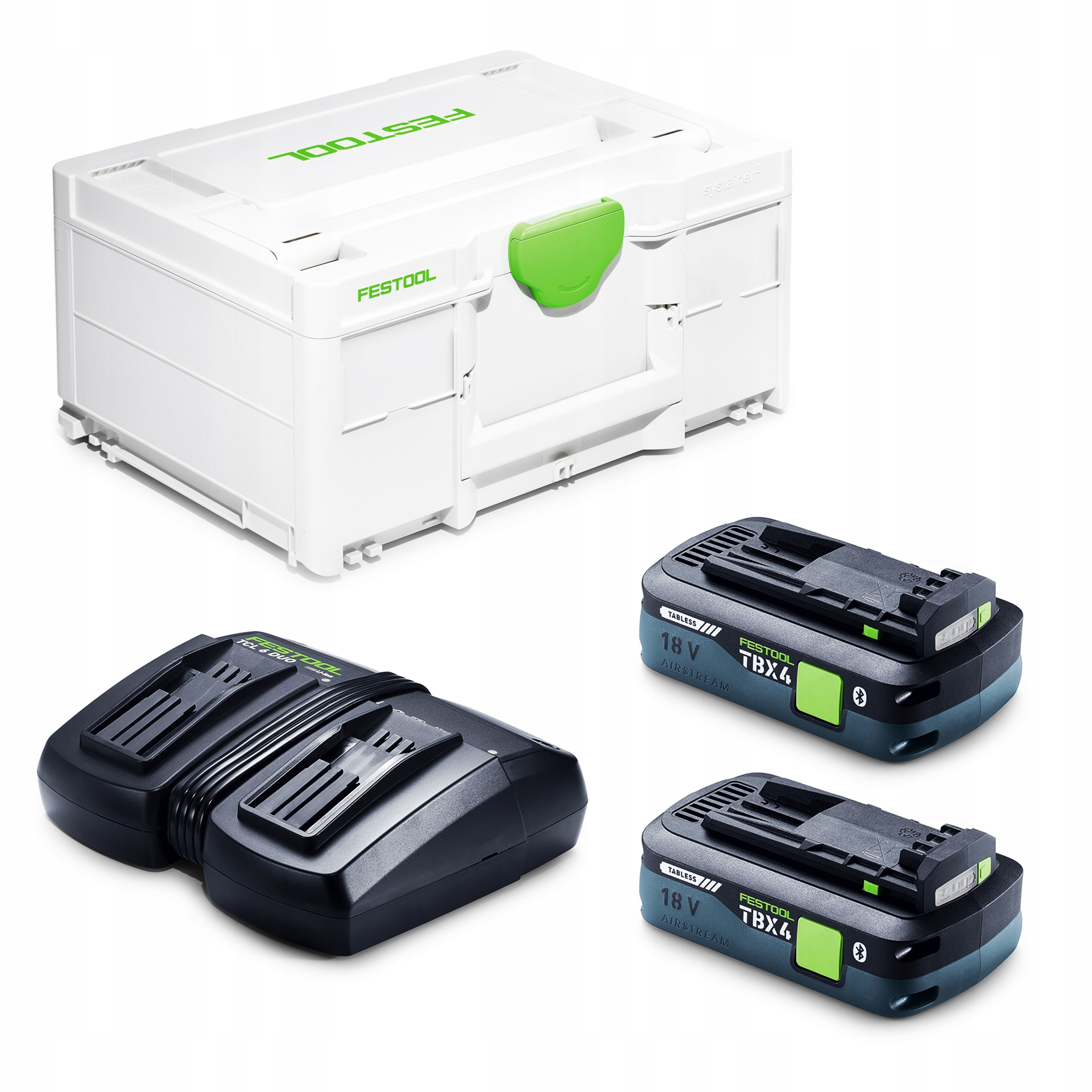 Zestaw akumulatorów Festool Sys 18V 2xTBX4 TCL6 Duo bateria ładowarka