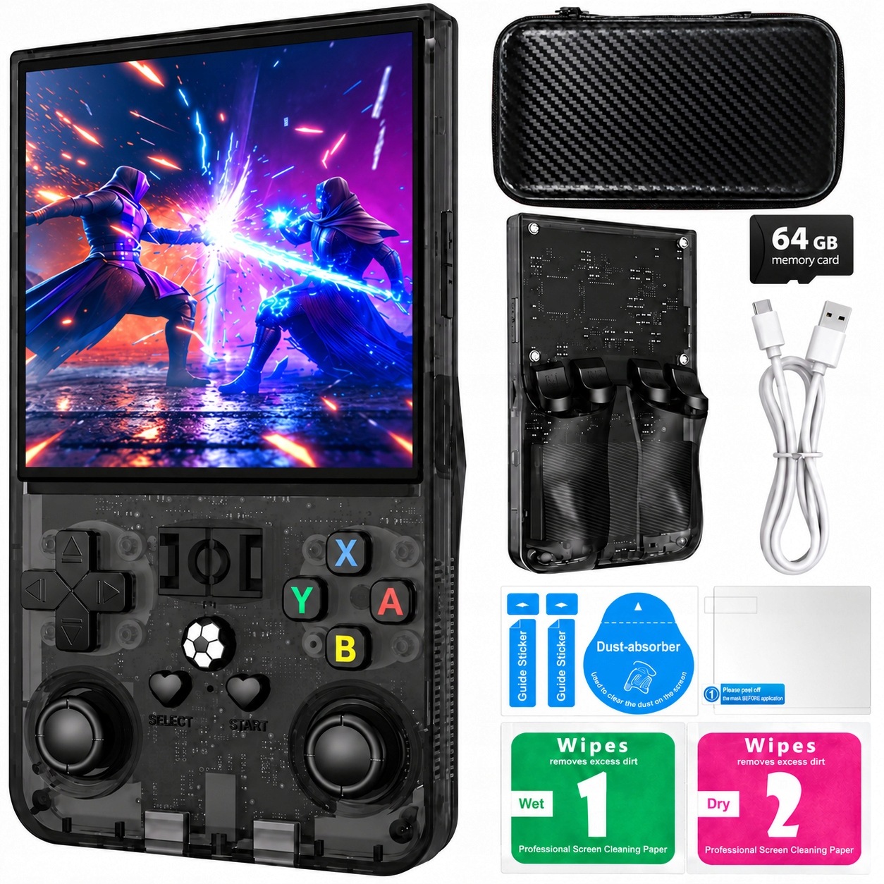 Przenośna konsola do gier retro R36MAX 64GB Ips 4 cale 18000+ gier