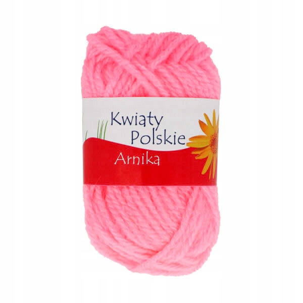 Włóczka Arnika kwiaty polskie 100% Akryl 15g jasny Różowy neonowy 134