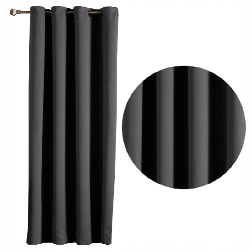 Zatemňovací Závěs 175x245 vys Záclony blackout tmavý Grafit