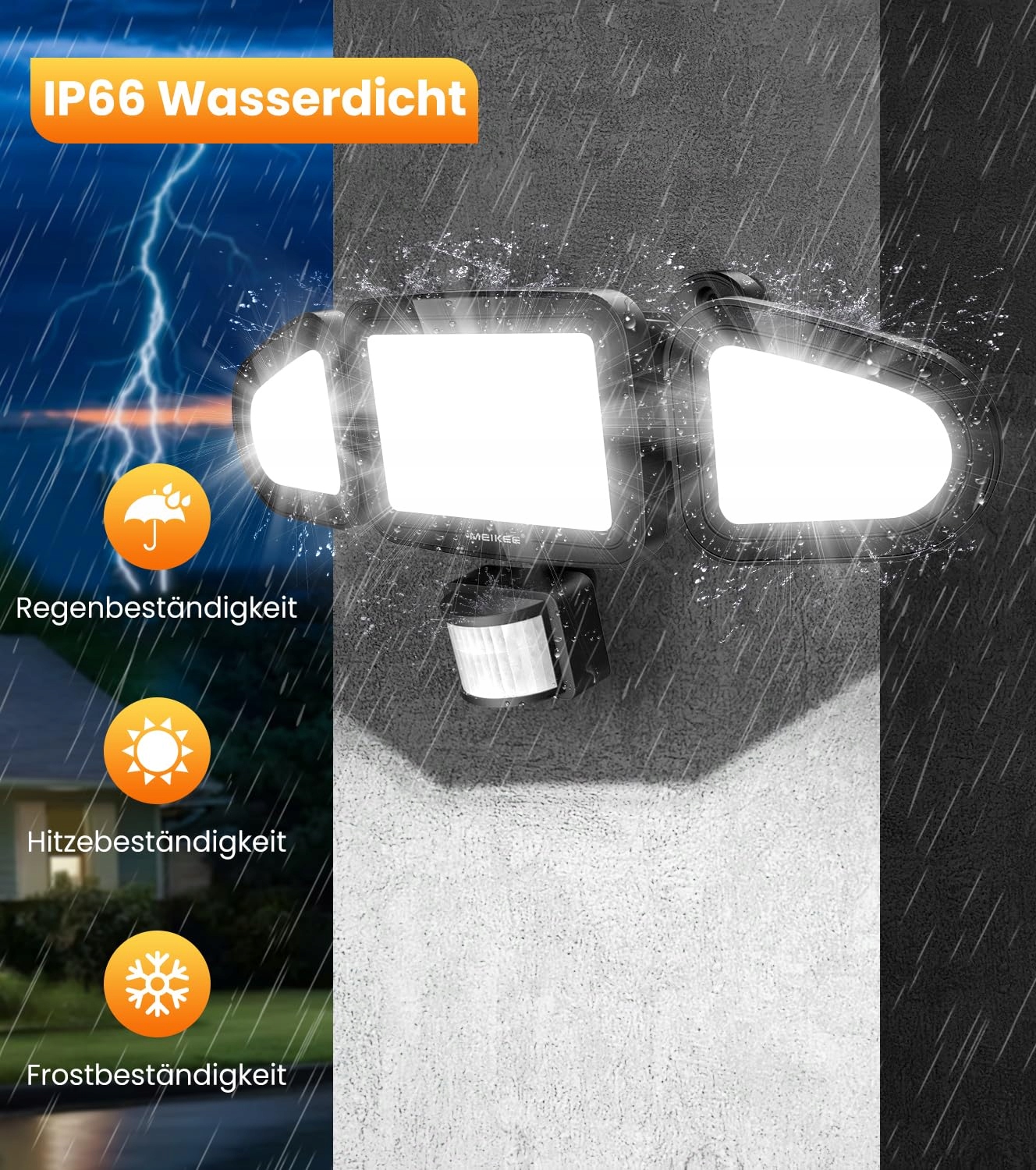 Reflektor LED Z Czujnikiem Ruchu Wodoodporny Regulowany 42W IP66 MEIKEE — miniatura 5
