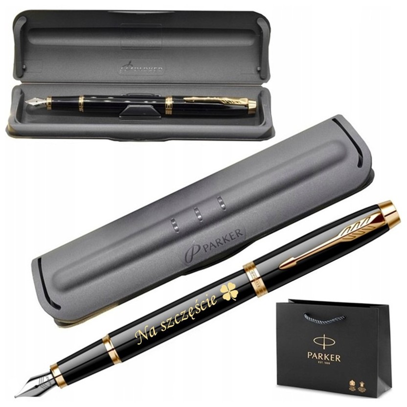 Pióro Wieczne Parker Im Czarne Gt z Grawerem laka błyszcząca