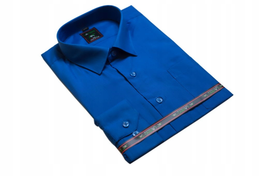 39/40 Koszula męska niebieska chabrowa szafirowa Fason regular