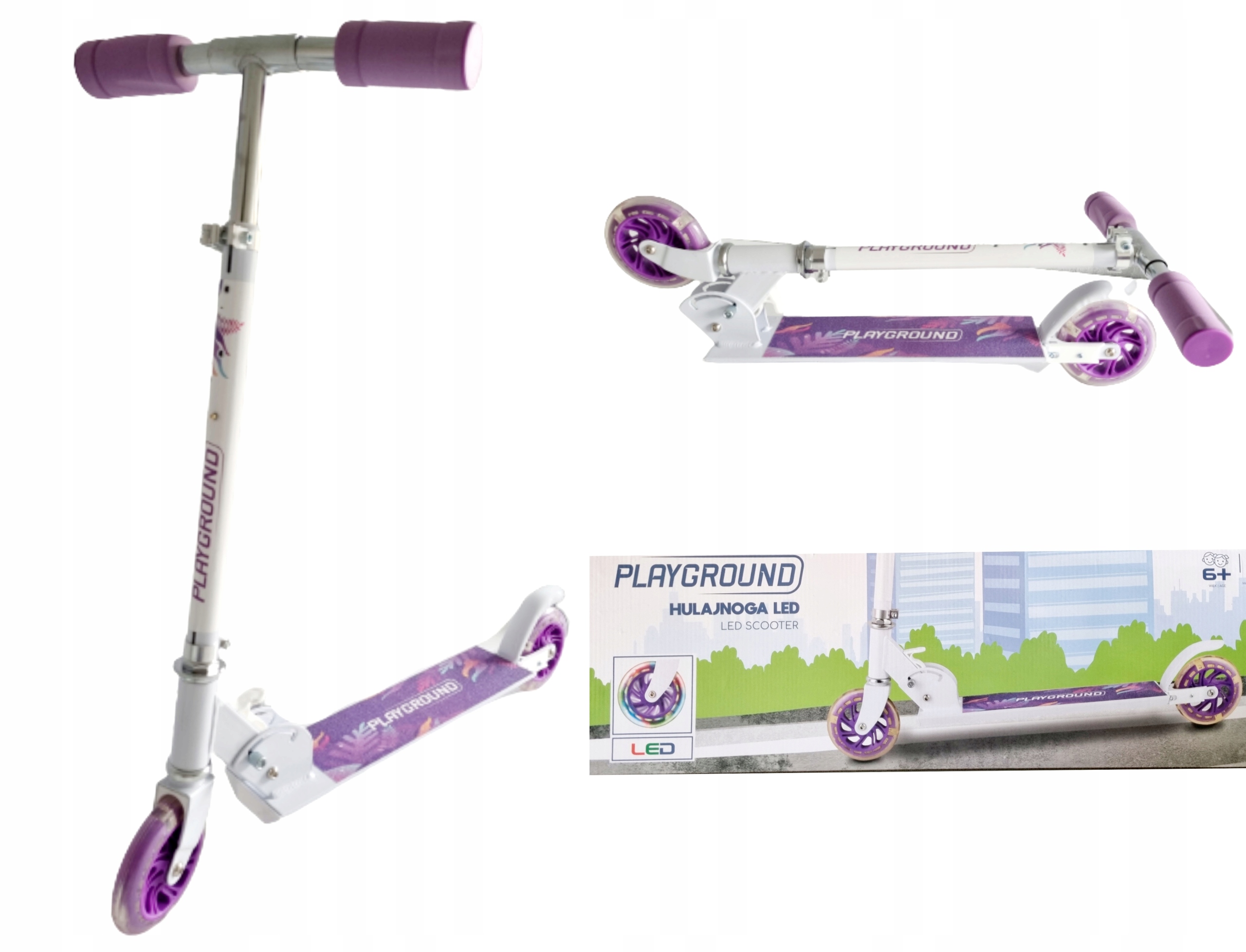 

Hulajnoga Led Playground Świecące Koła Fioletowa