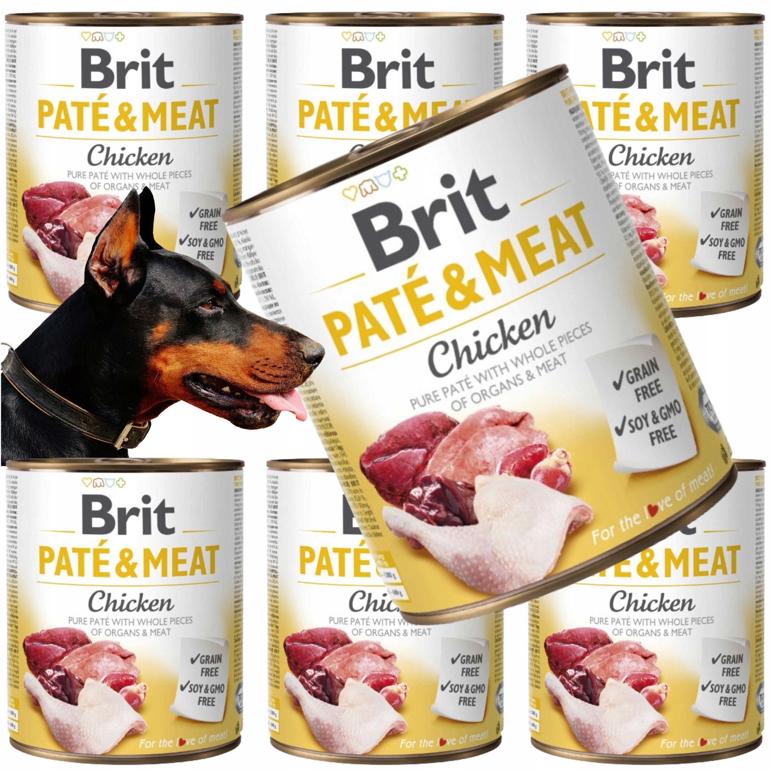 Vlhké Krmivo Pro Psy S Kuřecím Masem Brit Pate&meat Chicken 6X 800 G Bez Obilovin