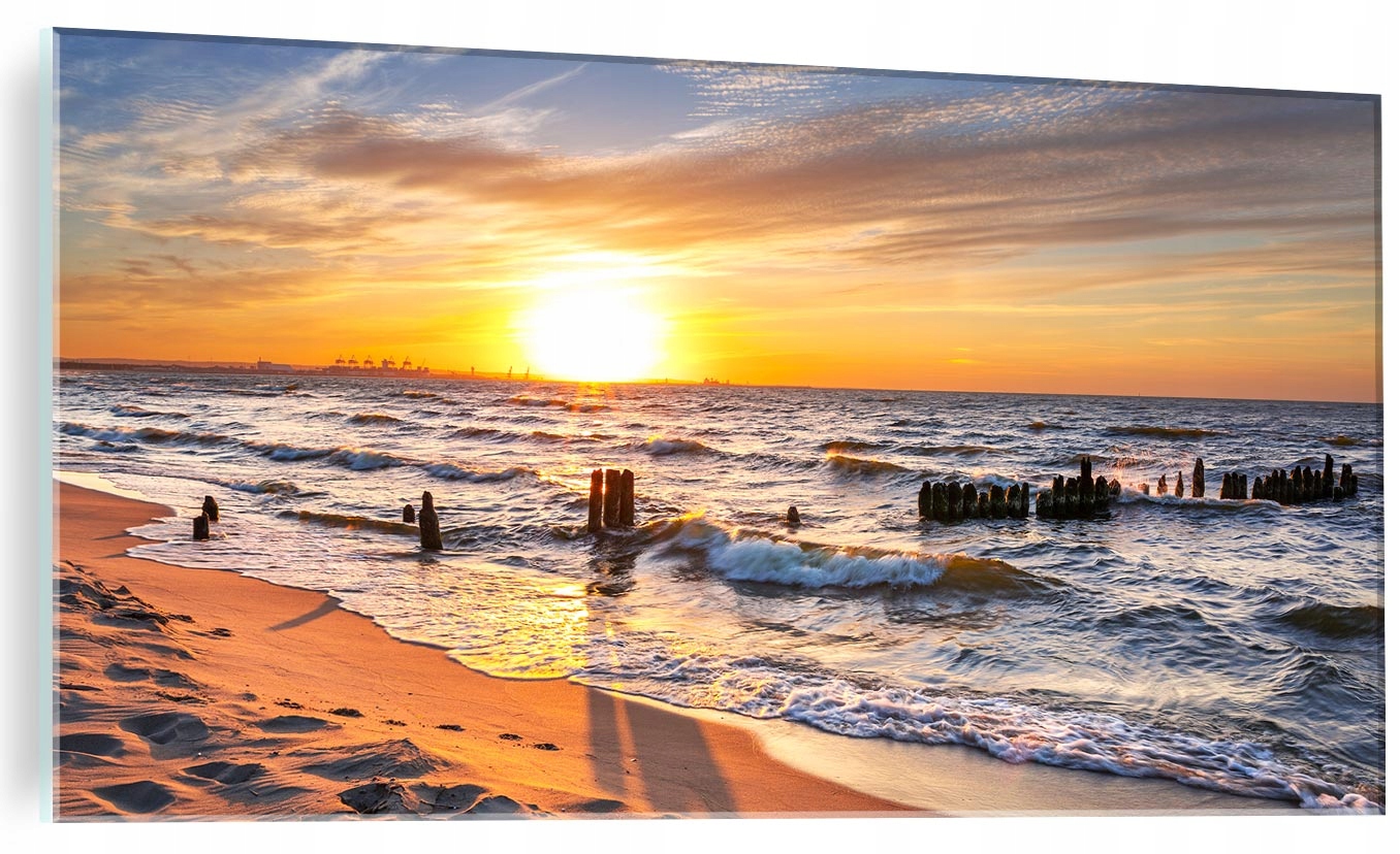 

Obraz na szkle Morze Zachód Słońca Plaża 120x60 cm
