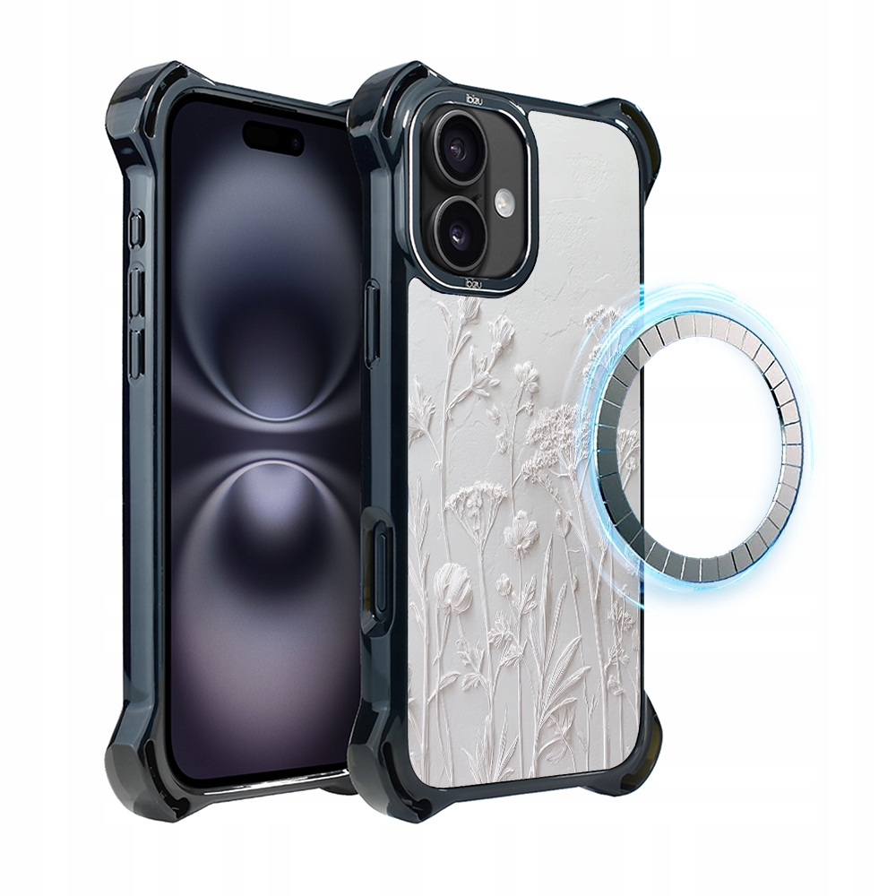Pouzdro pro iPhone 16 Plus Ibizu DropGuard Ultra s MagSafe, sušené květiny