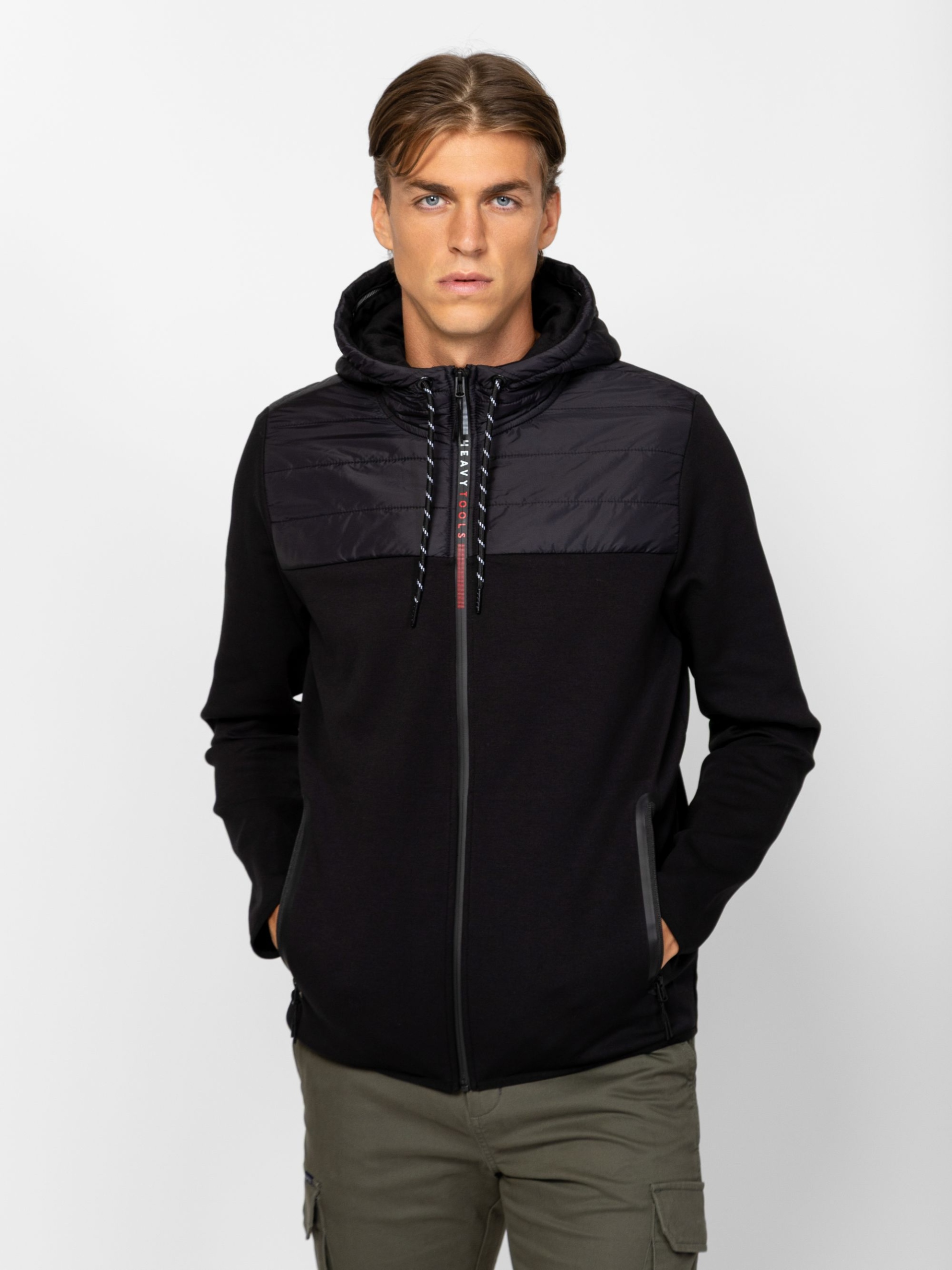 Heavy Tools Pánská Mikina S Kapucí Rozepínací Sandar Black Černá M