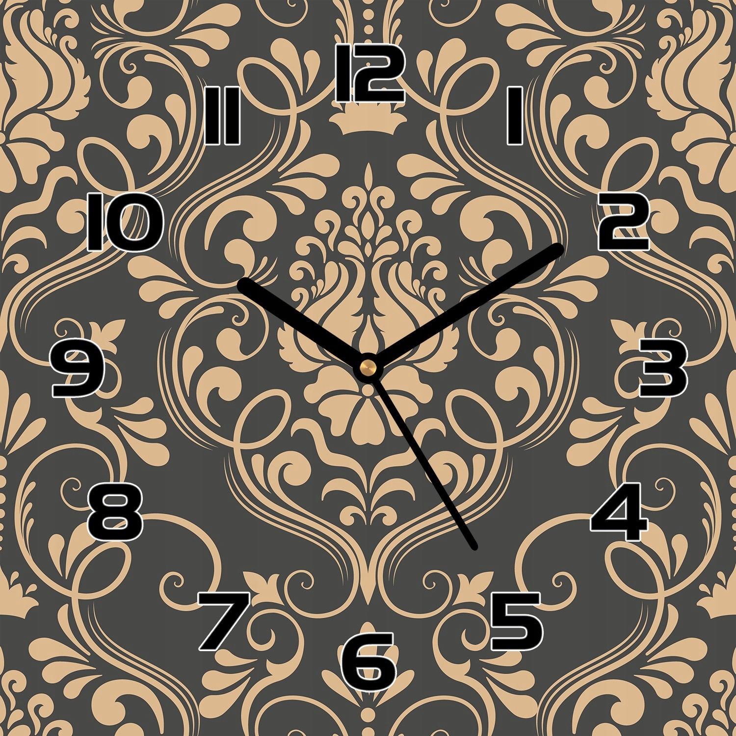 

Zegar ze szkła Klasyczny złoty ornament 30x30 cm