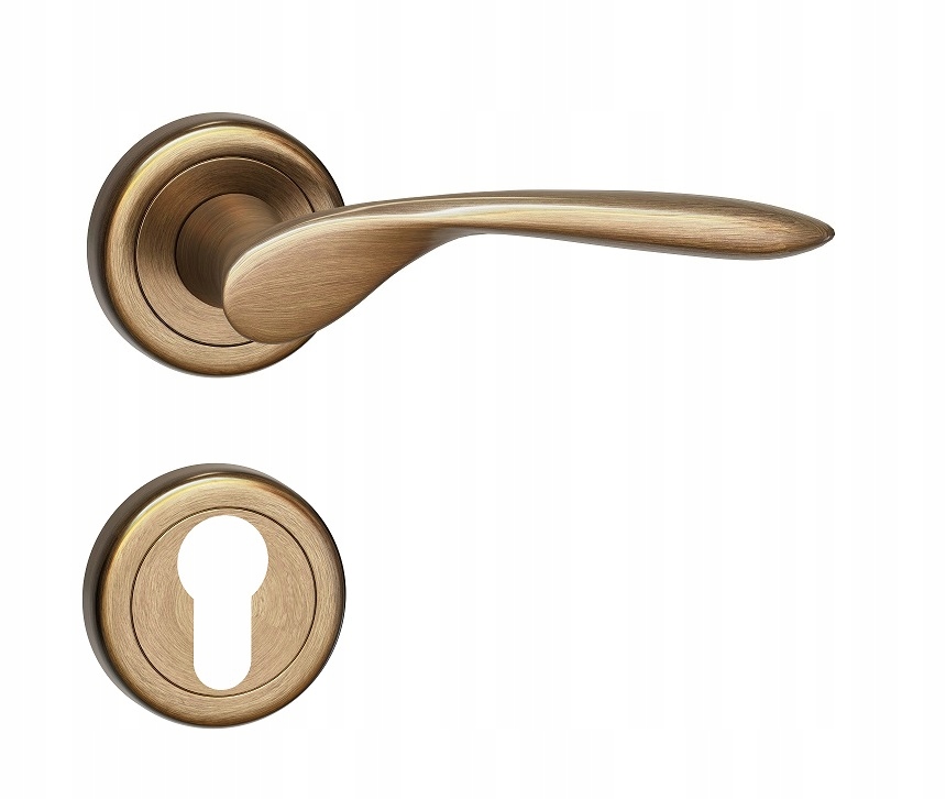 kľučka na dvere komplet rozety štítok vložka Milena okrúhla patina