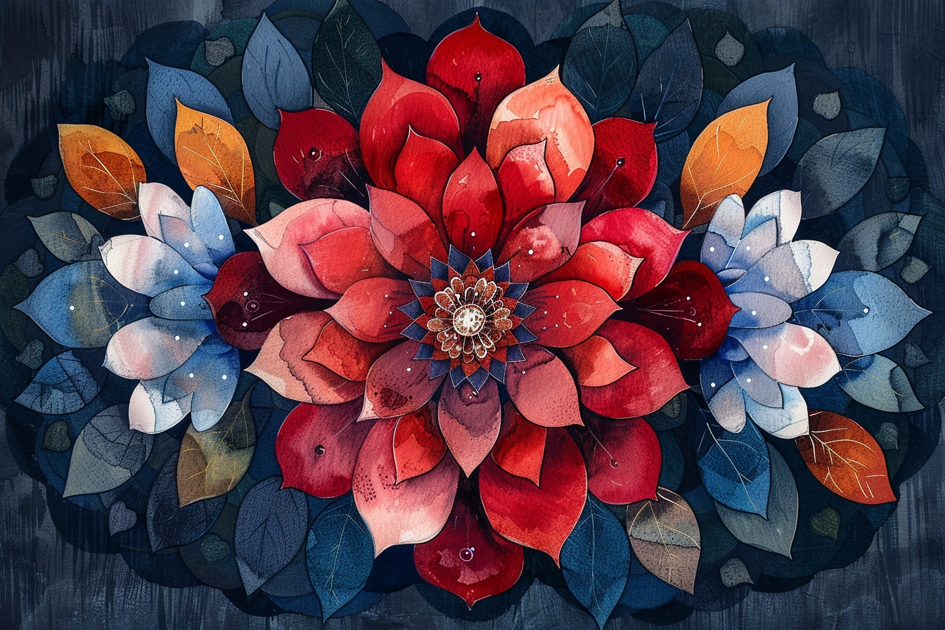 Obraz Na Plátně Akvarel Mandala Listy Barva Zen Wellbeing 120x80