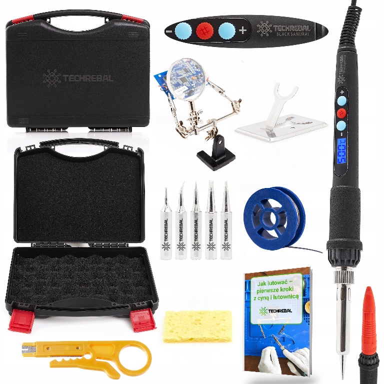 Přesná Páječka TBS60W 60W Black Samurai Silná Sada 11 Doplňků
