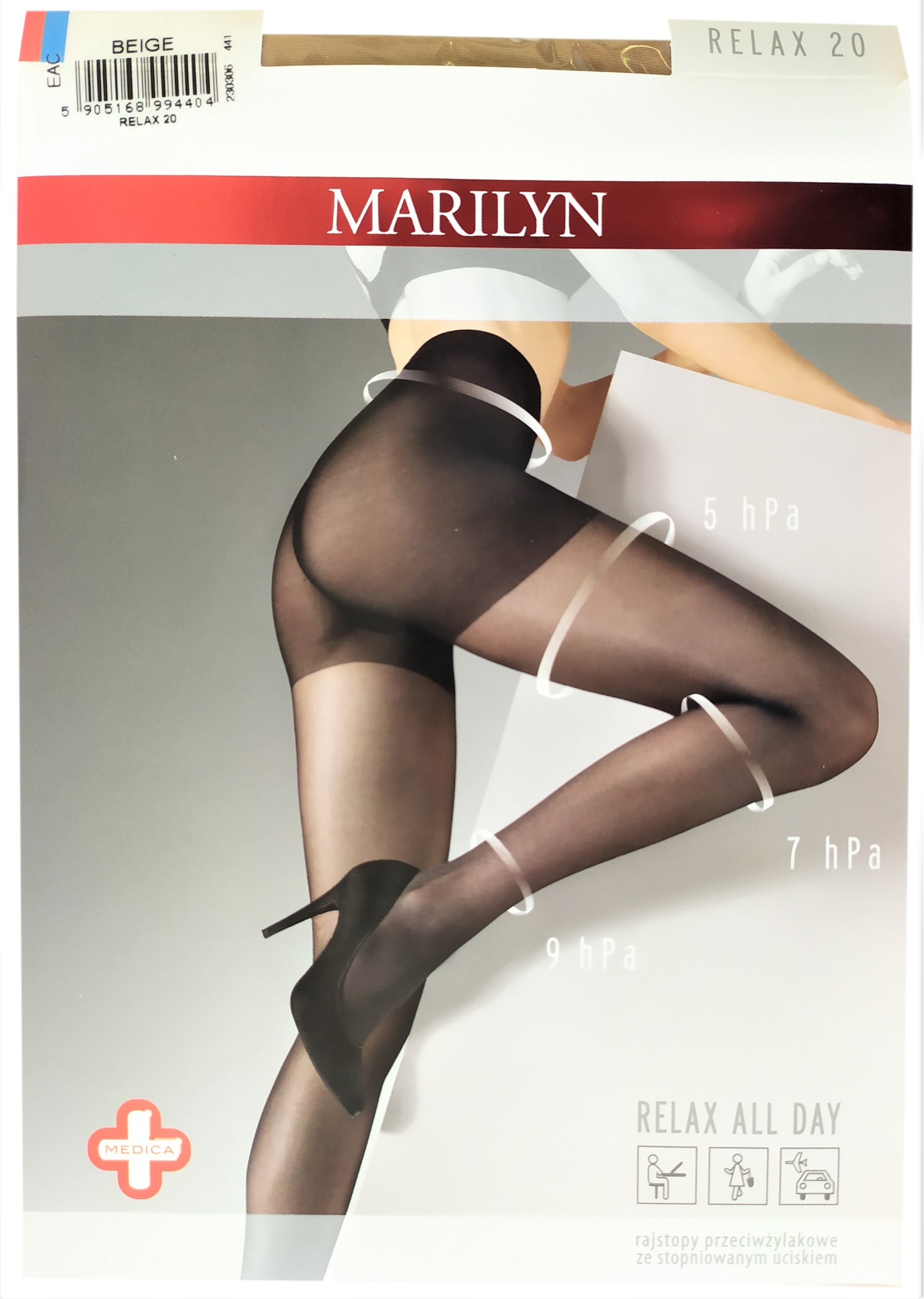 

Przeciwżylakowe Rajstopy Marilyn Relax 20 Beige 3