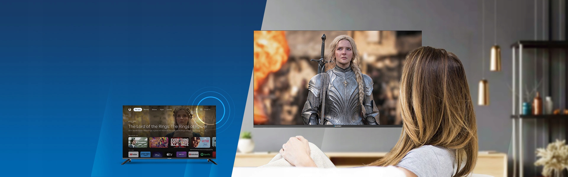 TELEWIZOR BLAUPUNKT QLED 43 CALE 4K UHD GOOGLE SMART TV DVB T T2 HEVC Typ telewizora QLED