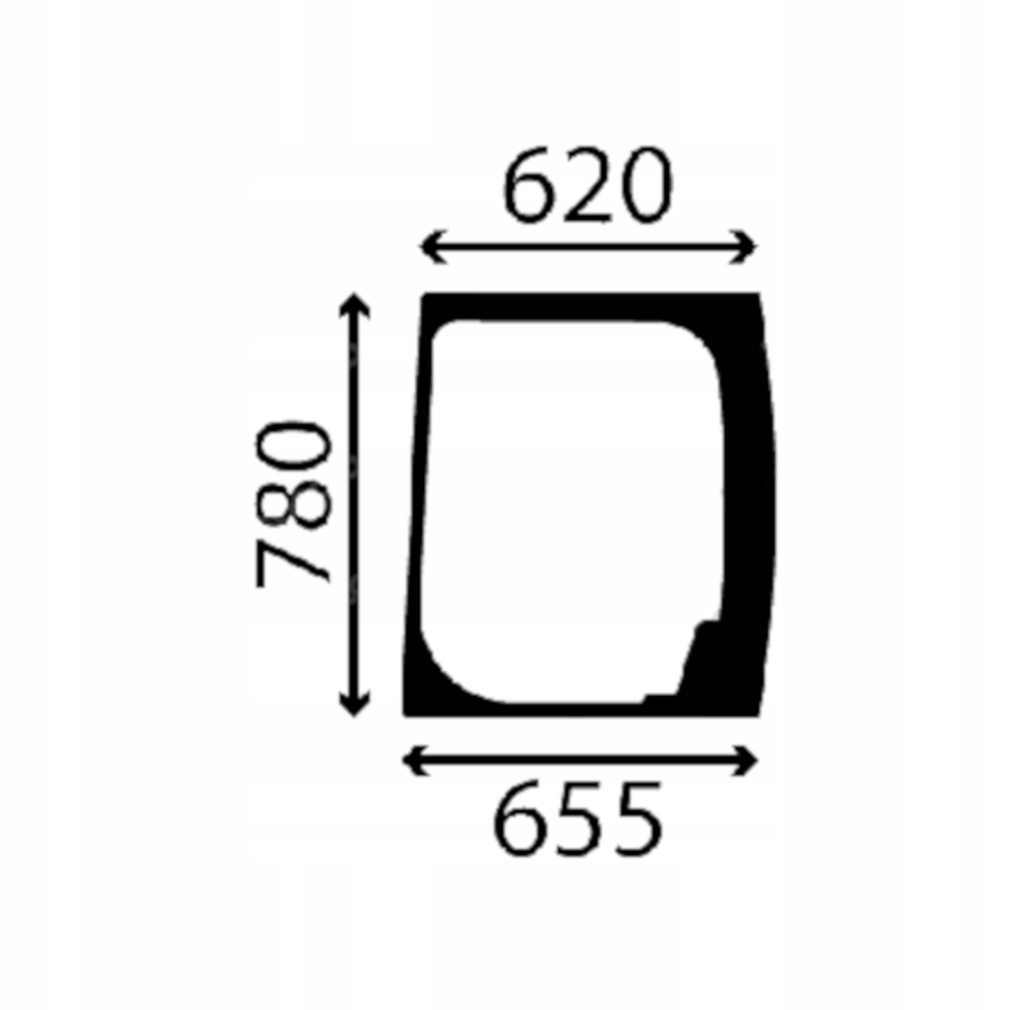 sklo Yanmar boční levé 17AA67-68330