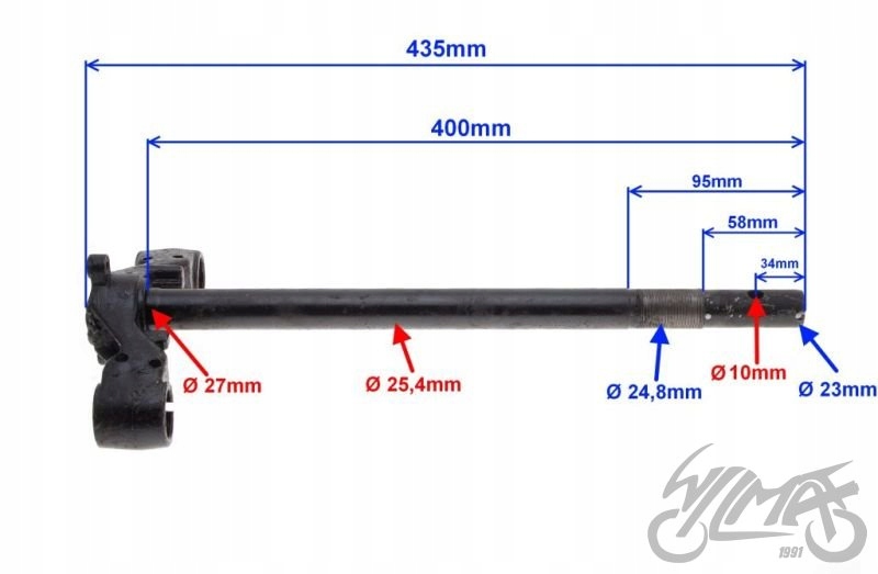 PÓŁKA WIDELCA ZE SZTYCĄ 27mm Producent WZMOTO