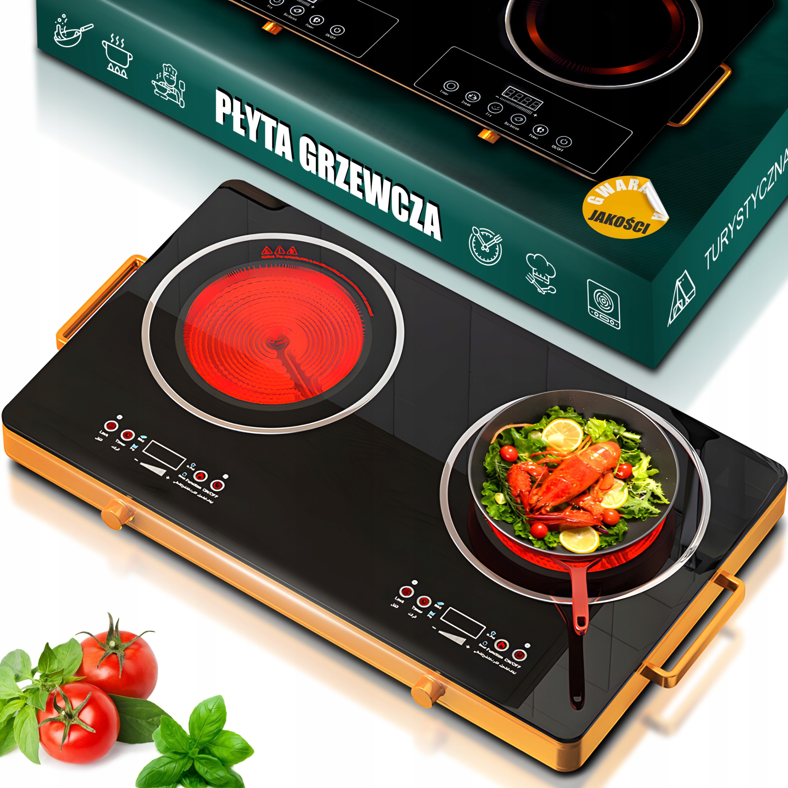 Kuchenka Płyta Grzewcza Turystyczna Podwójna Dwupalnikowa Przenośna 4000W