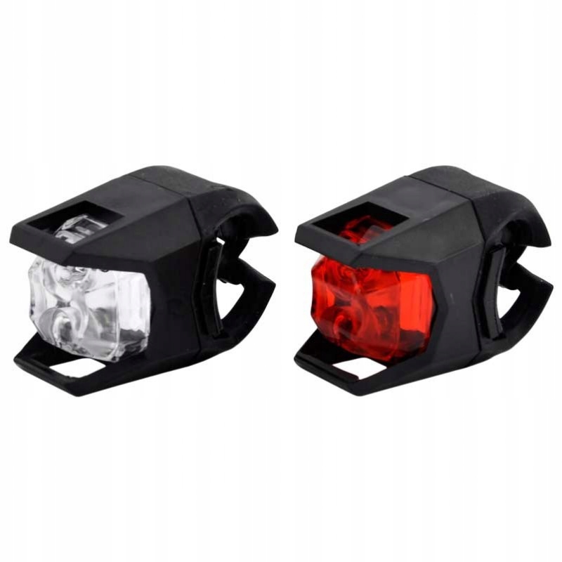 

Zestaw lampek rowerowych Led baterie czarne